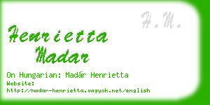 henrietta madar business card